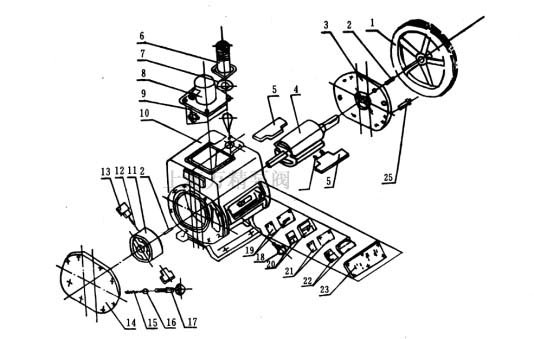2X旋片式真空泵的結構圖